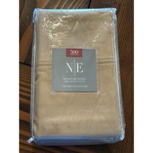 Noble Excellence NE King Size Latte Beige Pillowcases Set New 500ct